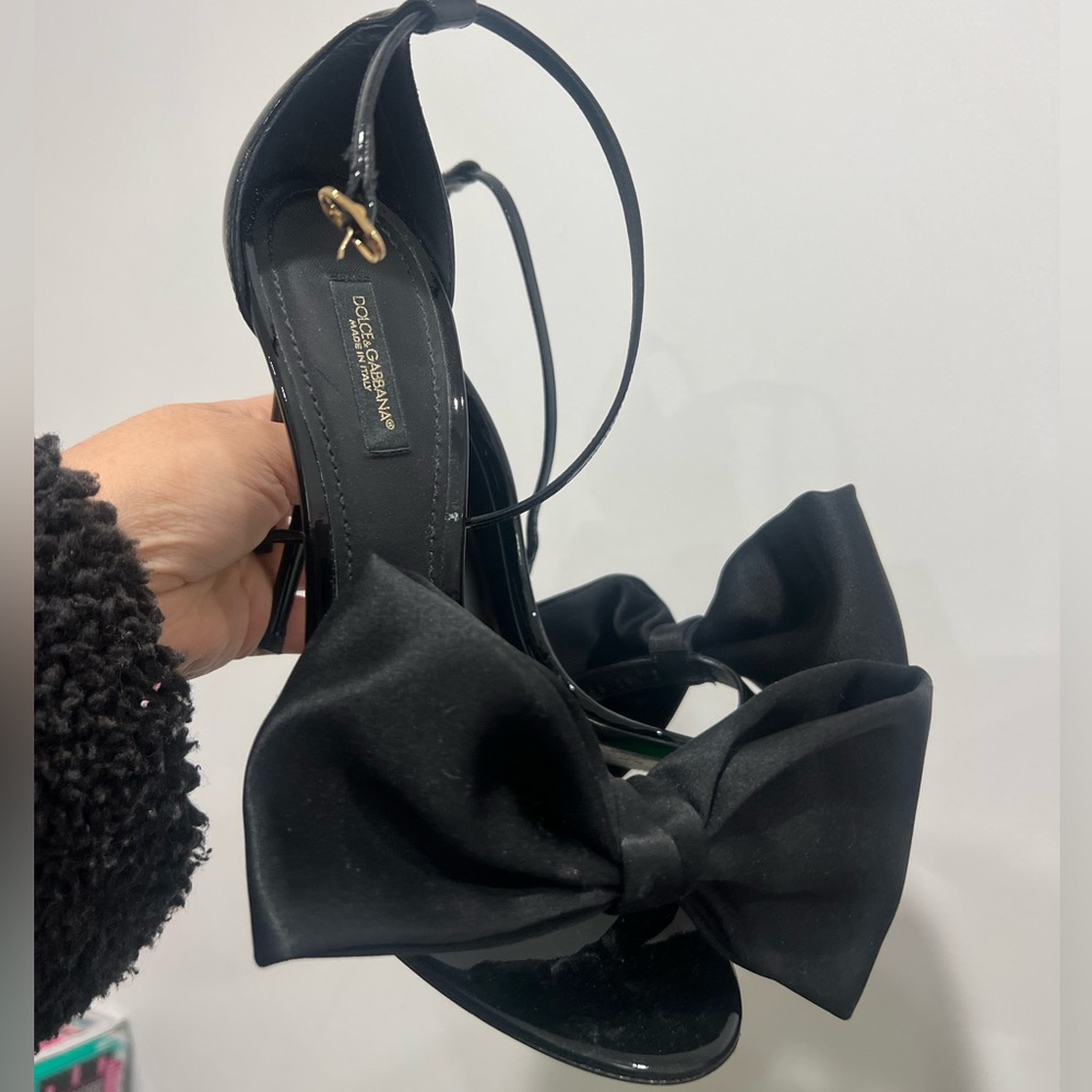 Dolce & Gabbana black bow heels